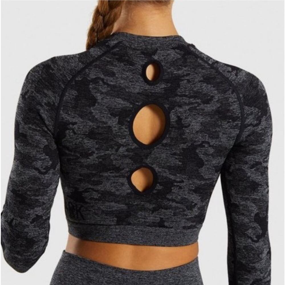 Gymshark Camouflage Seamless Crop Top Size M - Picture 2 of 12